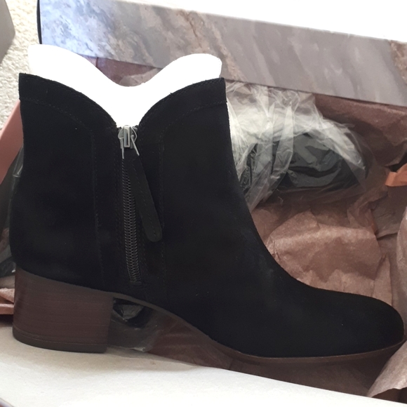 Franco Sarto Black Suede Bootie - Picture 7 of 11